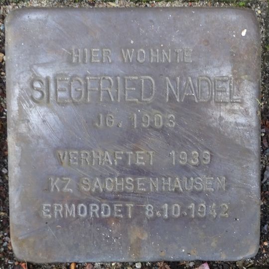 Stolperstein dedicated to Siegfried Nadel