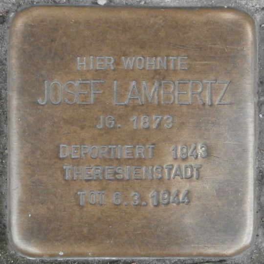 Stolperstein dedicated to Josef Lambertz