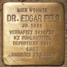 Stolperstein dedicated to Edgar Fels