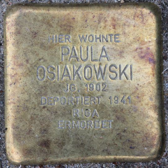 Stolperstein für Paula Osiakowski