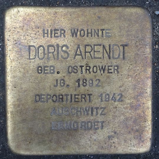 Stolperstein dedicated to Doris Arendt