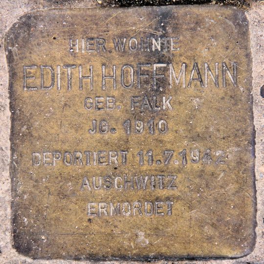 Stolperstein dedicated to Edith Hoffmann