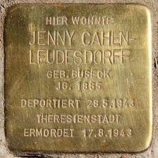 Stolperstein dedicated to Jenny Cahen-Leudesdorff