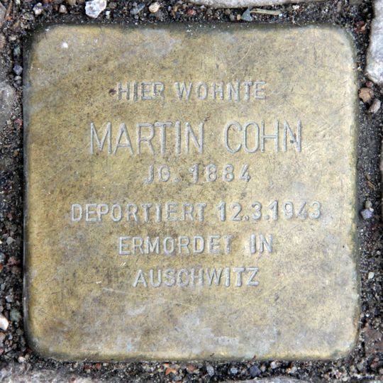 Stolperstein dedicated to Martin Cohn