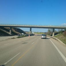 Most přes dálnici D3 na exitu 107 ve Veselí nad Lužnicí