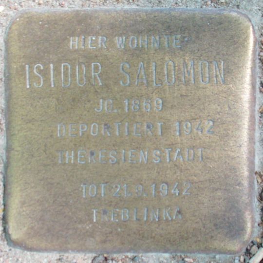 Stolperstein en memoria de Isidor Salomon
