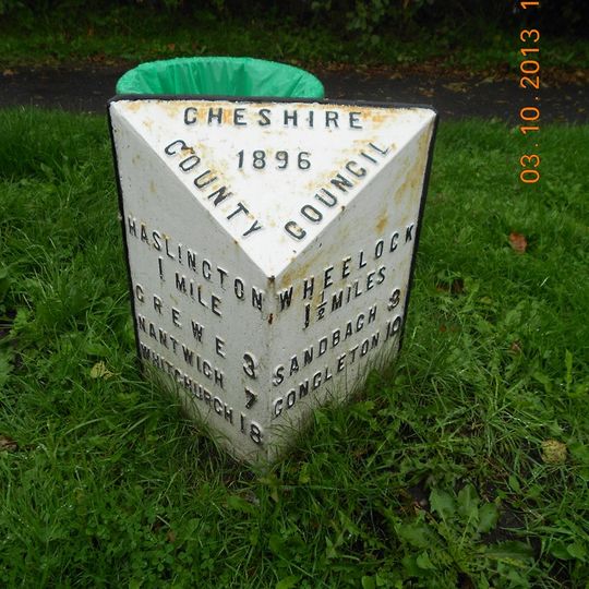 Milepost, Crewe Road; Winterley Pool