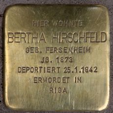 Stolperstein dedicated to Bertha Hirschfeld