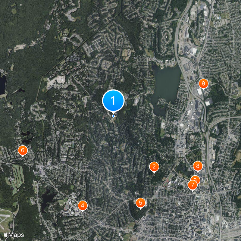 Assumption University, Worcester Karte