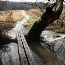 Lávka přes Zákolanský potok jižně od Nového mlýna v Noutonicích