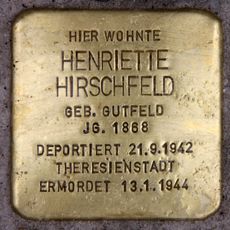 Stolperstein dedicated to Henriette Hirschfeld