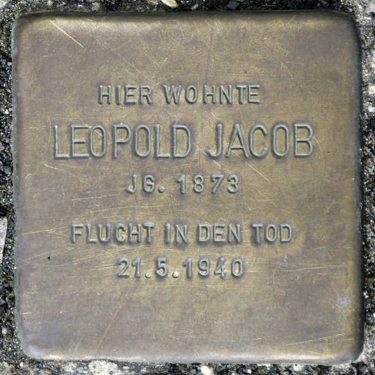 Stolperstein à la mémoire de Leopold Jacob