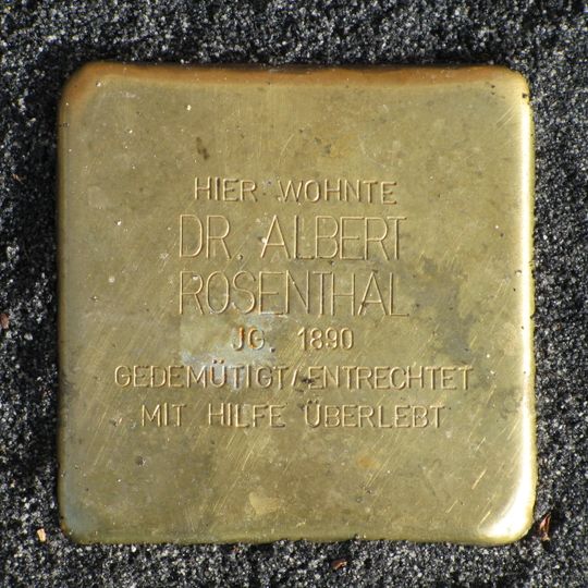 Stolperstein en memoria de Albert Rosenthal