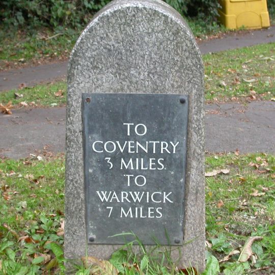 Milestone, Gibbert Hill Road, at jct with Kenilworth Road;
