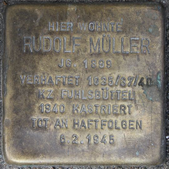 Stolperstein dedicated to Rudolf Müller