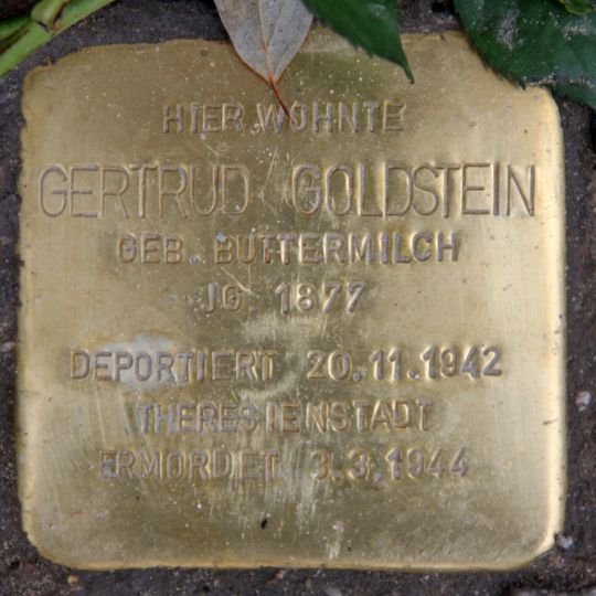Stolperstein em memória de Gertrud Goldstein