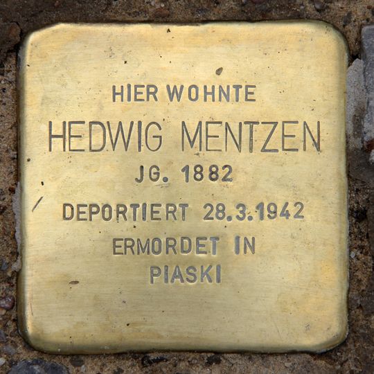 Stolperstein en memoria de Hedwig Mentzen