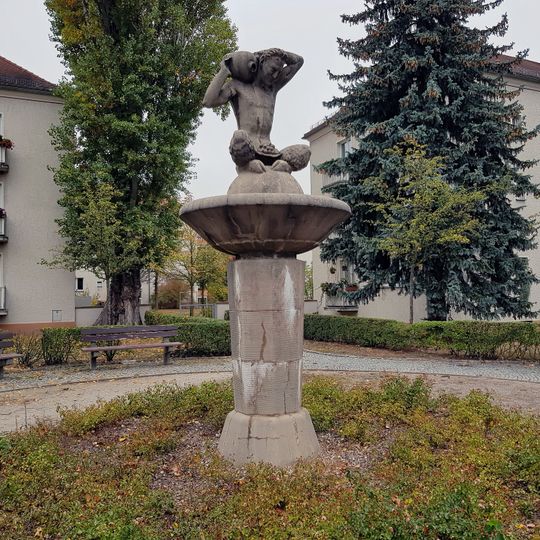 Brunnen mit Faunfigur