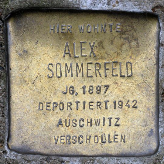 Stolperstein dedicated to Alex Sommerfeld