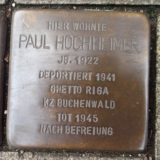 Stolperstein à la mémoire de Paul Hochheimer
