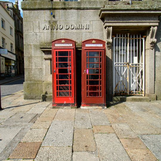 2 K6 Telephone Kiosks Outside Lloyds Bank