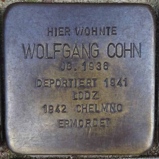 Stolperstein dedicated to Wolfgang Cohn