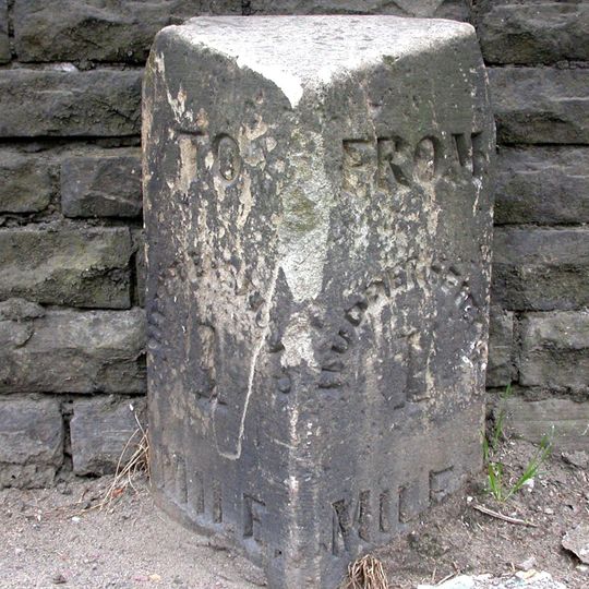 Milestone, 264 Leeds Road, Huddersfield, between pedestrian crossing and Bradley Mills Rd