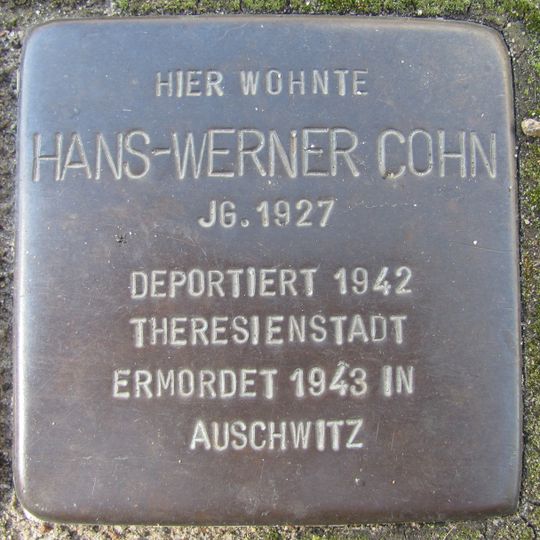 Stolperstein en memoria de Hans-Werner Cohn