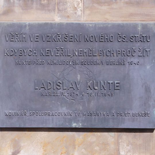 Ladislav Kunte memorial plaque