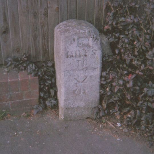 Milestone, Uxbridge Road, Pinner Green, by lay-by