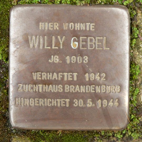 Stolperstein en memoria de Willy Gebel