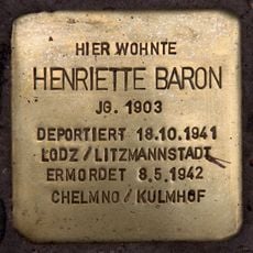 Stolperstein en memoria de Henriette Baron