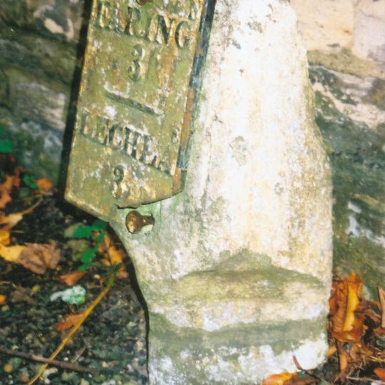 Milestone, Lechlade Road; against wall of Buscot House, 300m E of main gate