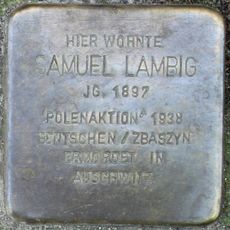 Stolperstein dedicated to Samuel Lambig