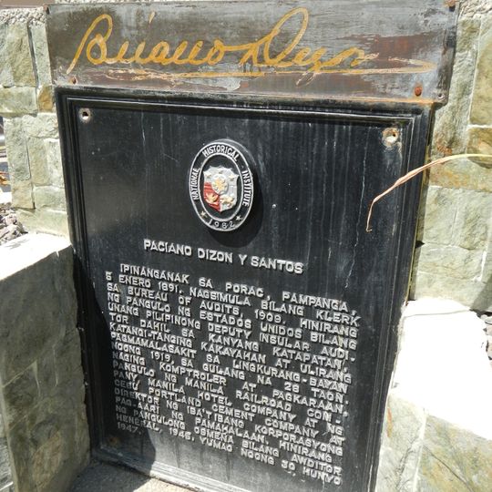 Paciano Dizon y Santos historical marker