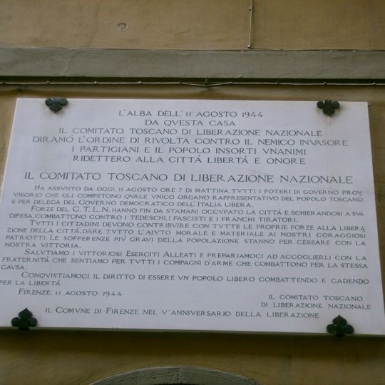 Lapide sede CLN Toscana