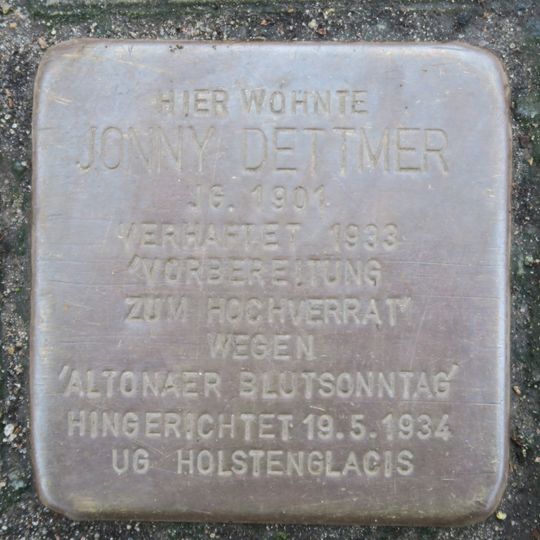 Stolperstein en memoria de Jonny Dettmer