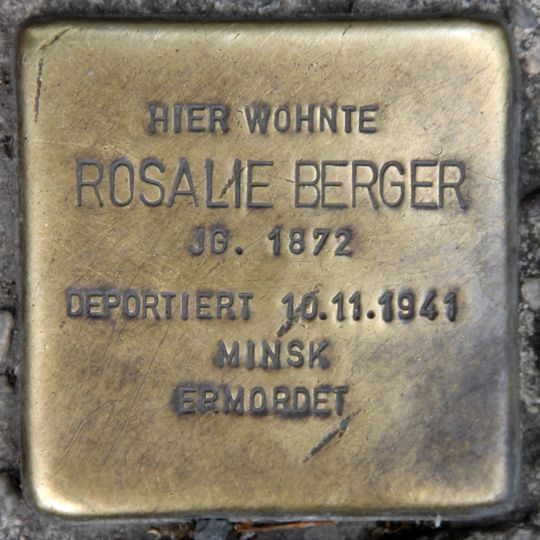Stolperstein en memoria de Rosalie Berger