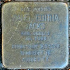 Stolperstein dedicated to Rahel Editha Jacks
