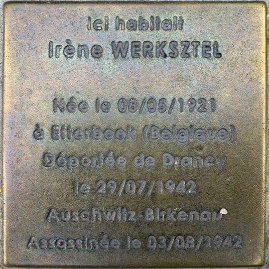 Stoleperstein à la mémoire d'Irène Werksztel