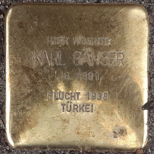 Stolperstein dedicated to Karl Gänser