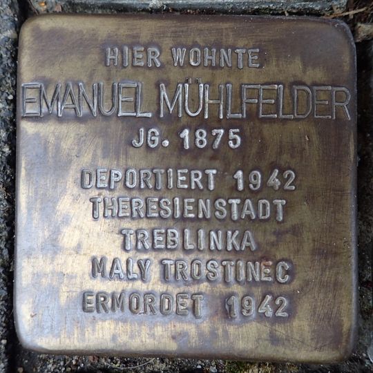 Stolperstein en memoria de Emanuel Mühlfelder
