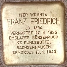 Stolperstein en memoria de Franz Friedrich