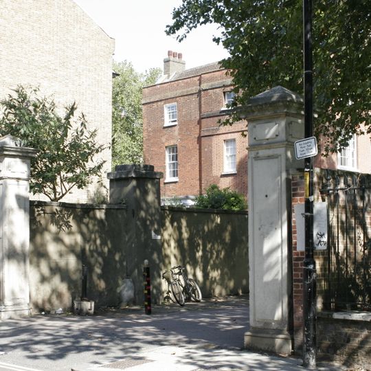 Gate Piers to Church Drive at Church of St George in the East