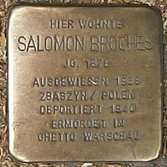 Stolperstein dedicated to Salomon Broches