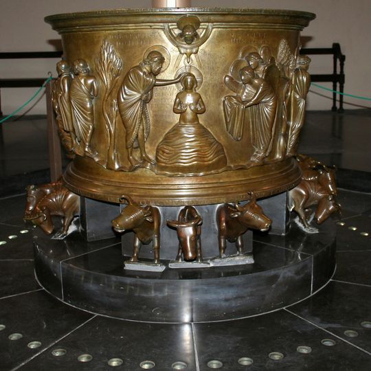 Baptismal font at St Bartholomew's Church, Liège