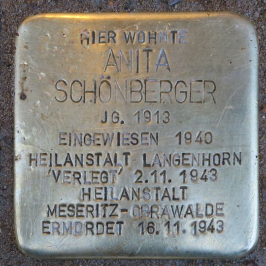Stolperstein en memoria de Anita Schönberger