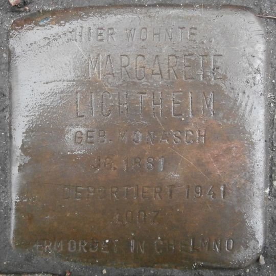 Stolperstein en memoria de Margarethe Lichtheim