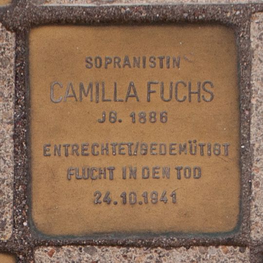 Stolperstein à la mémoire de Camilla Fuchs