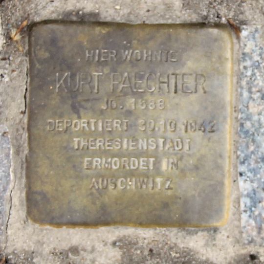 Stolperstein dedicated to Kurt Paechter